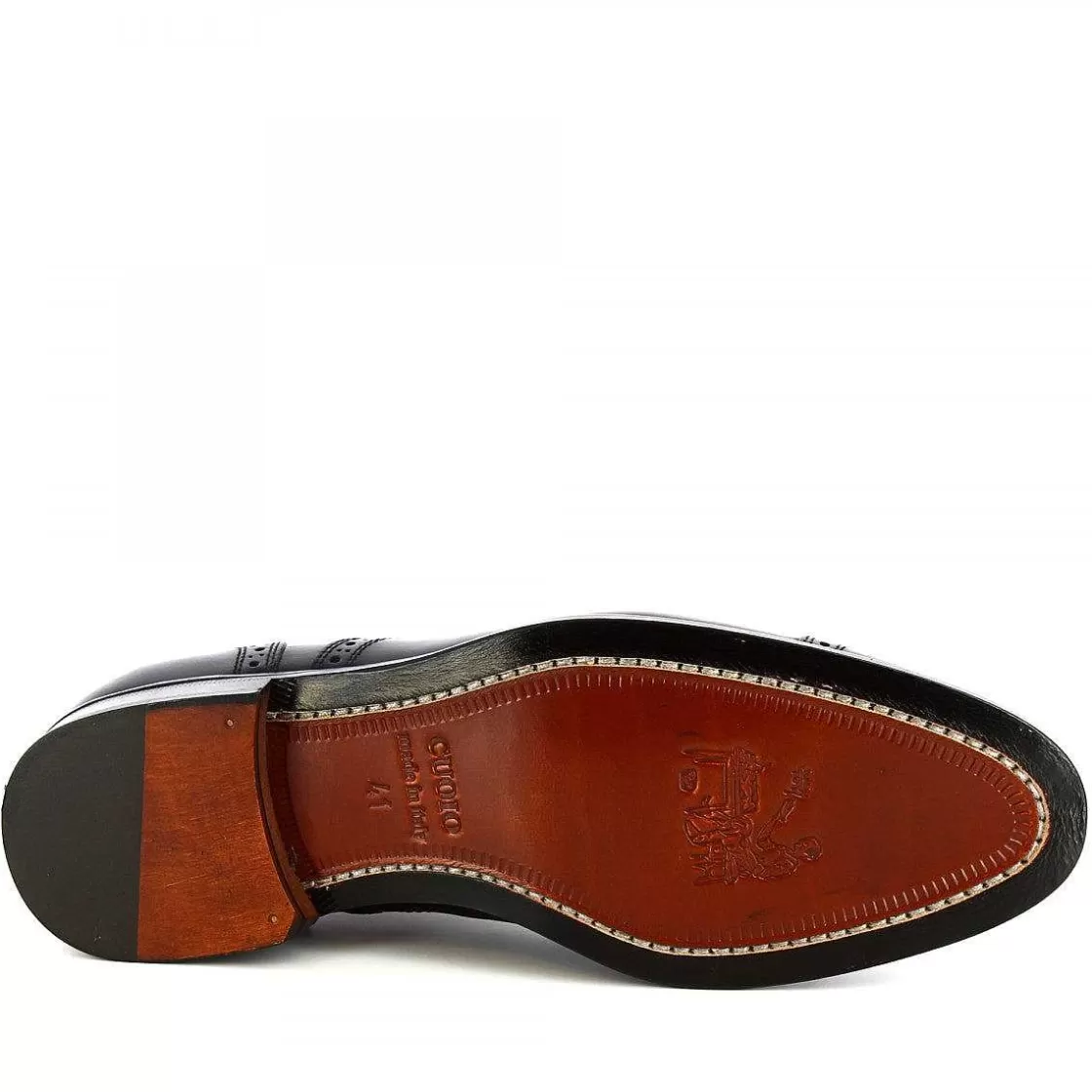 Leonardo Men'S Handmade Brogues Shoes In Black Calf Leather Cheap