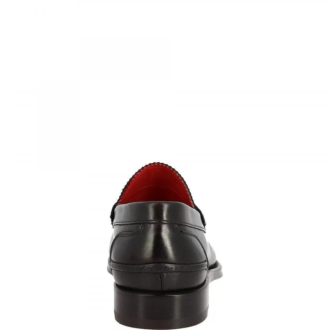 Leonardo Men'S Handmade Formal Slip-On Loafers In Black Leather Discount