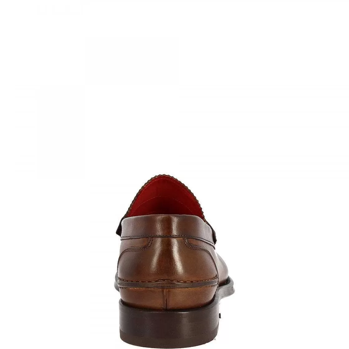 Leonardo Men'S Handmade Formal Slip-On Loafers In Brandy Leather Outlet