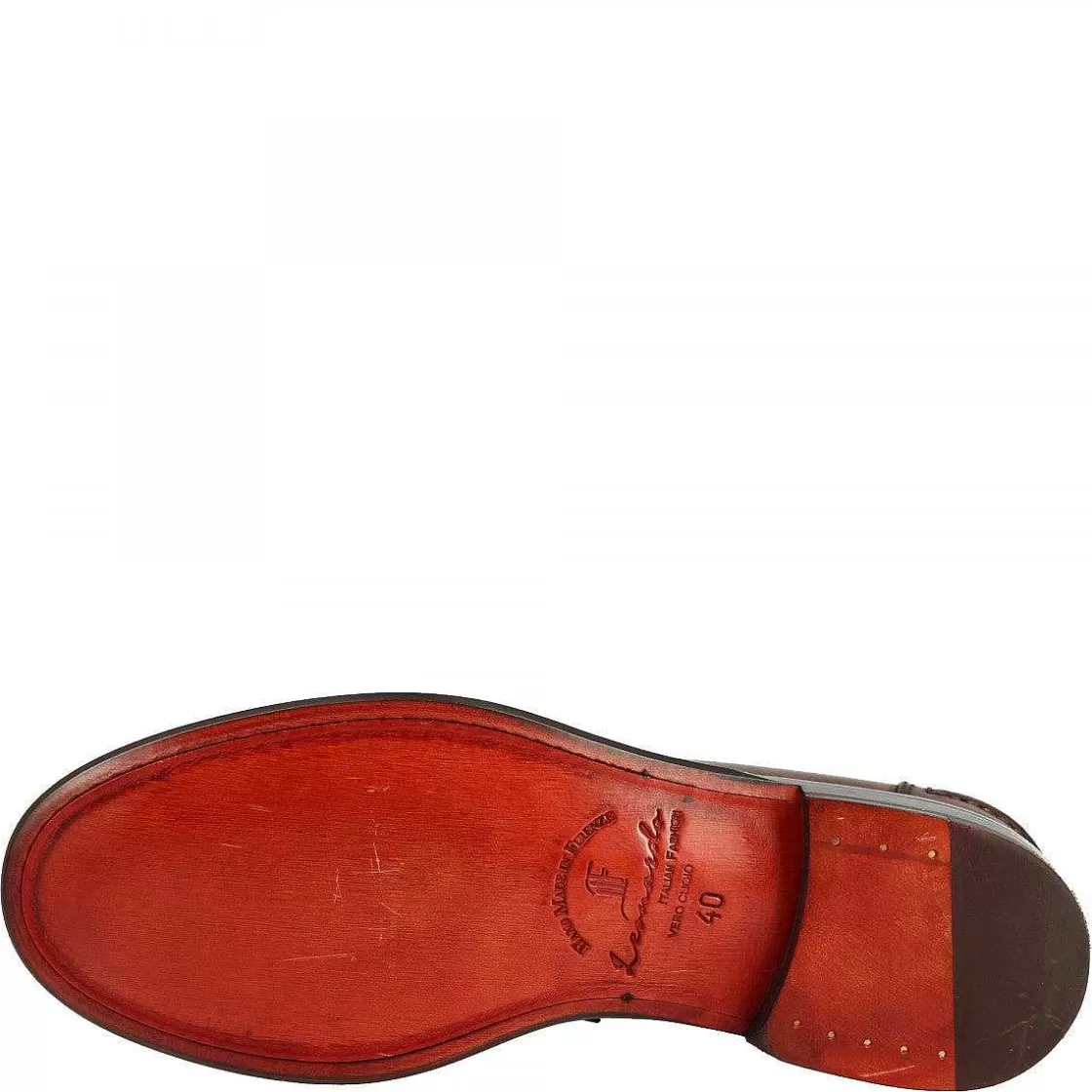 Leonardo Men'S Handmade Formal Slip-On Loafers In Brandy Leather Outlet