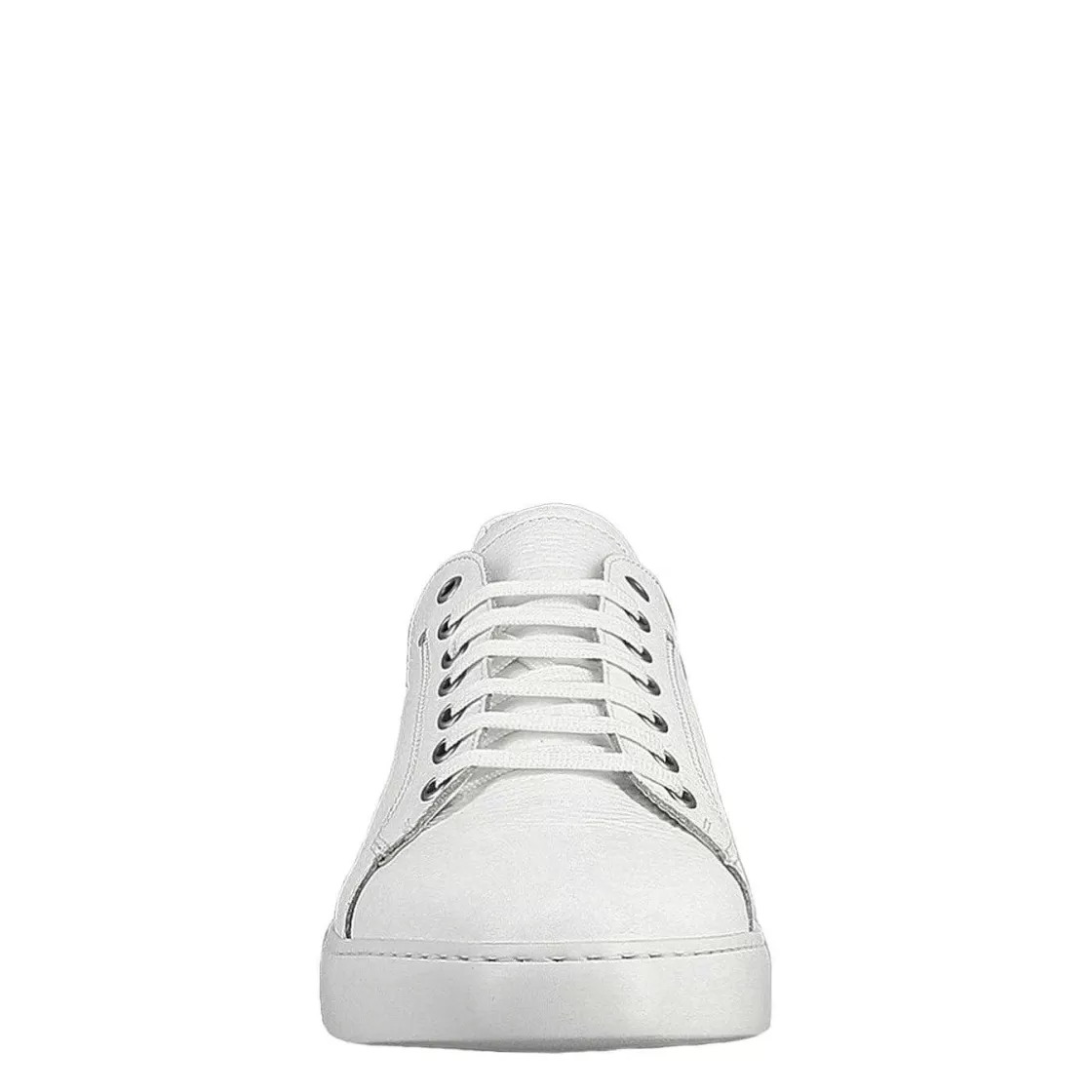 Leonardo Men'S Handmade Lace-Up Casual Shoes In White Leather Clearance