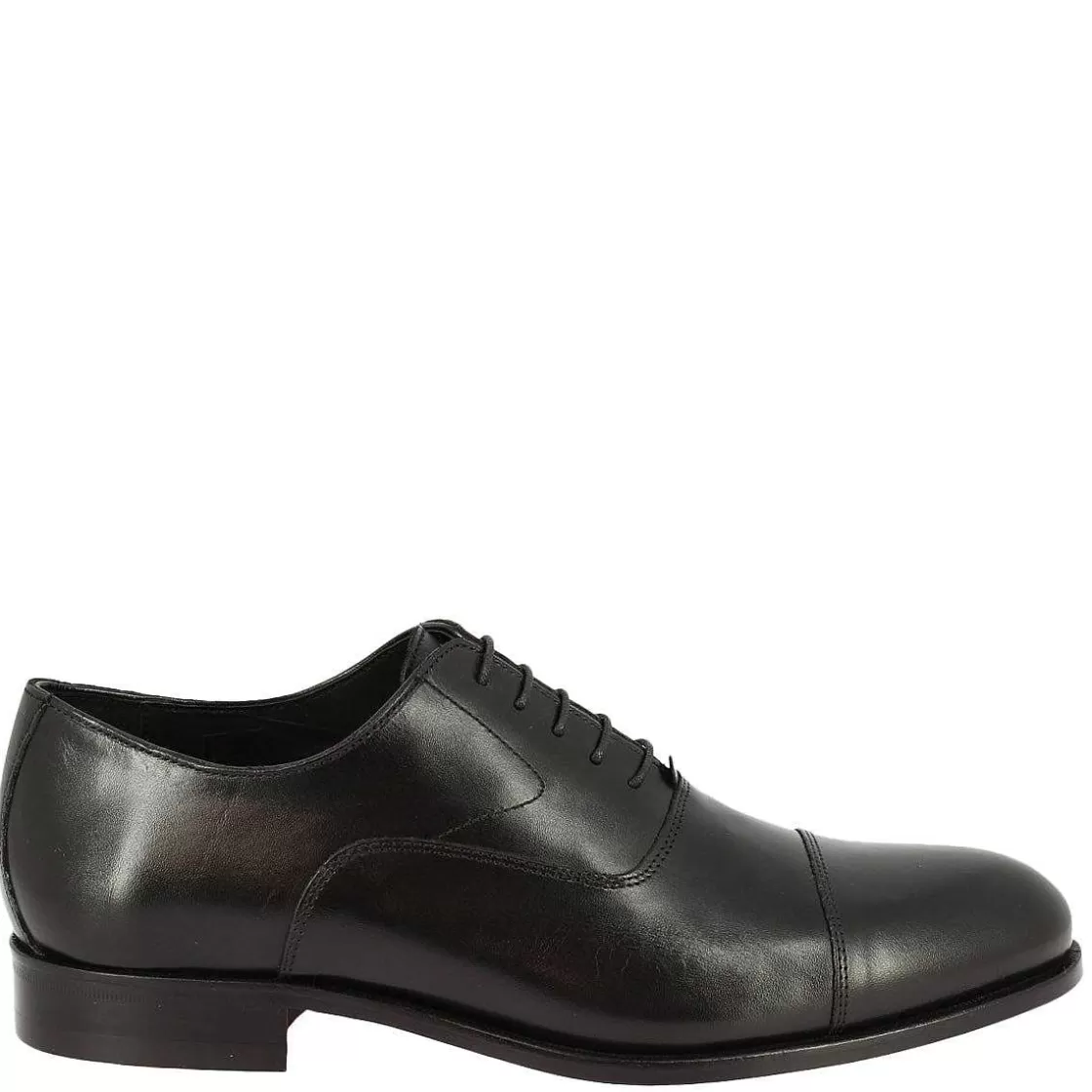Leonardo Men'S Handmade Lace-Up Shoes In Black Calf Leather Clearance