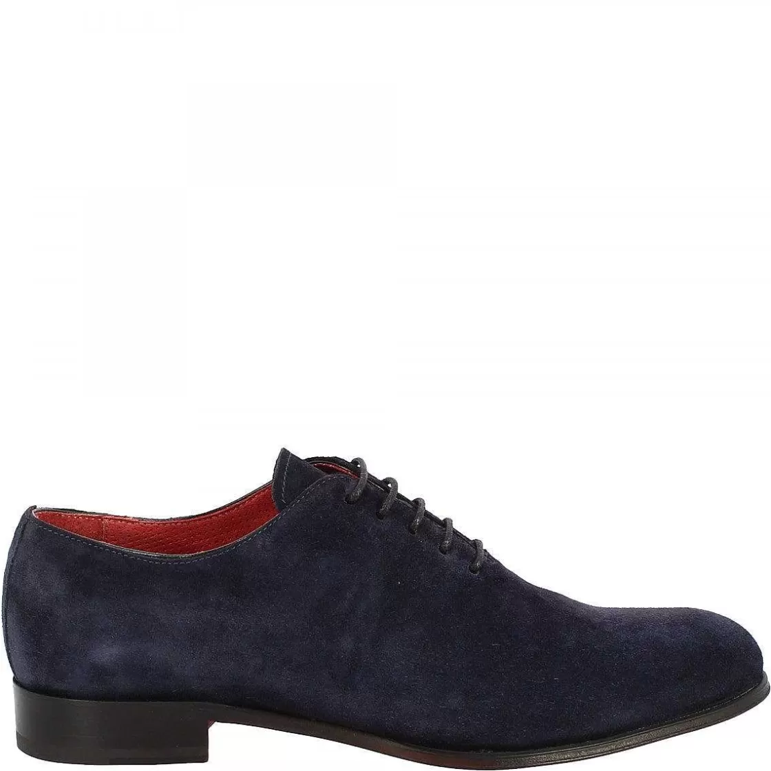 Leonardo Men'S Handmade Lace-Up Shoes In Blue Suede Leather Sale