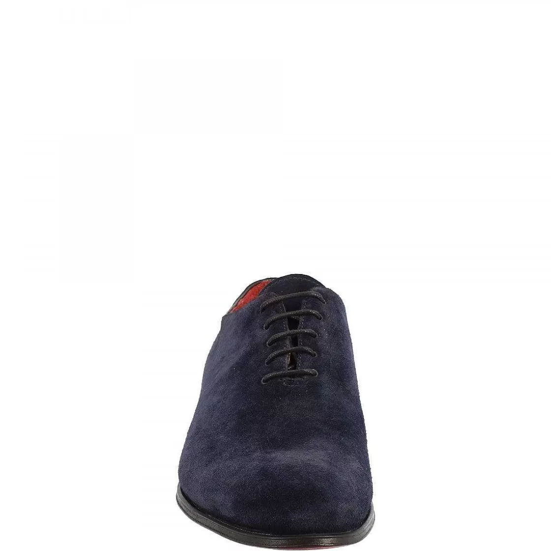 Leonardo Men'S Handmade Lace-Up Shoes In Blue Suede Leather Sale