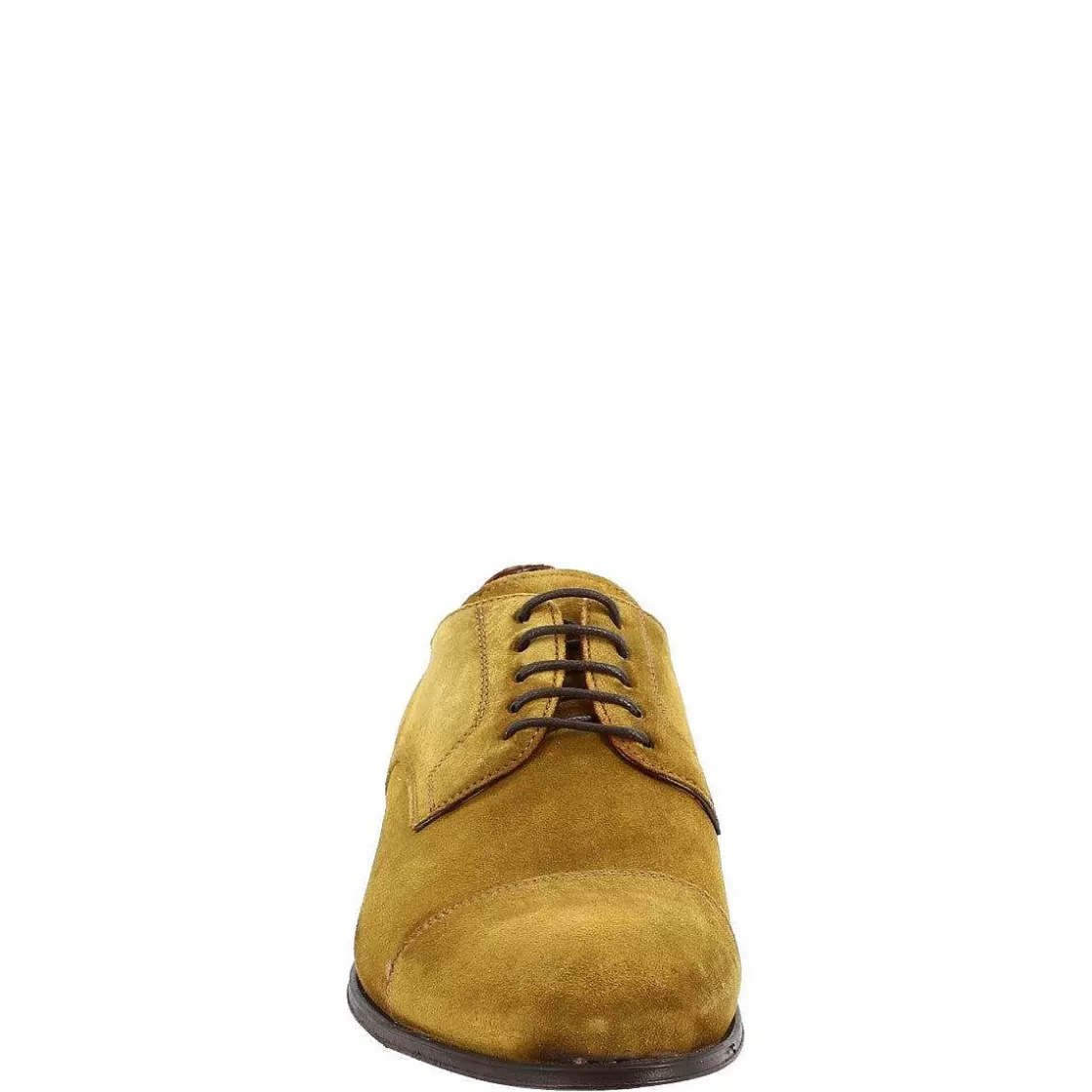 Leonardo Men'S Handmade Lace-Up Shoes In Ocher Brown Suede Clearance