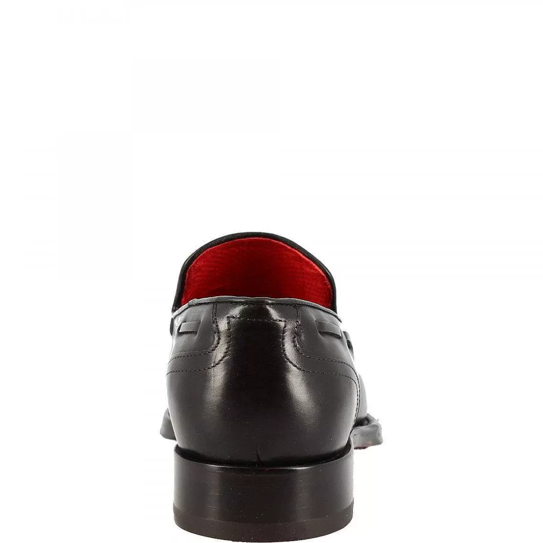 Leonardo Men'S Handmade Square Toe Tassel Loafers In Black Leather Calfskin Store