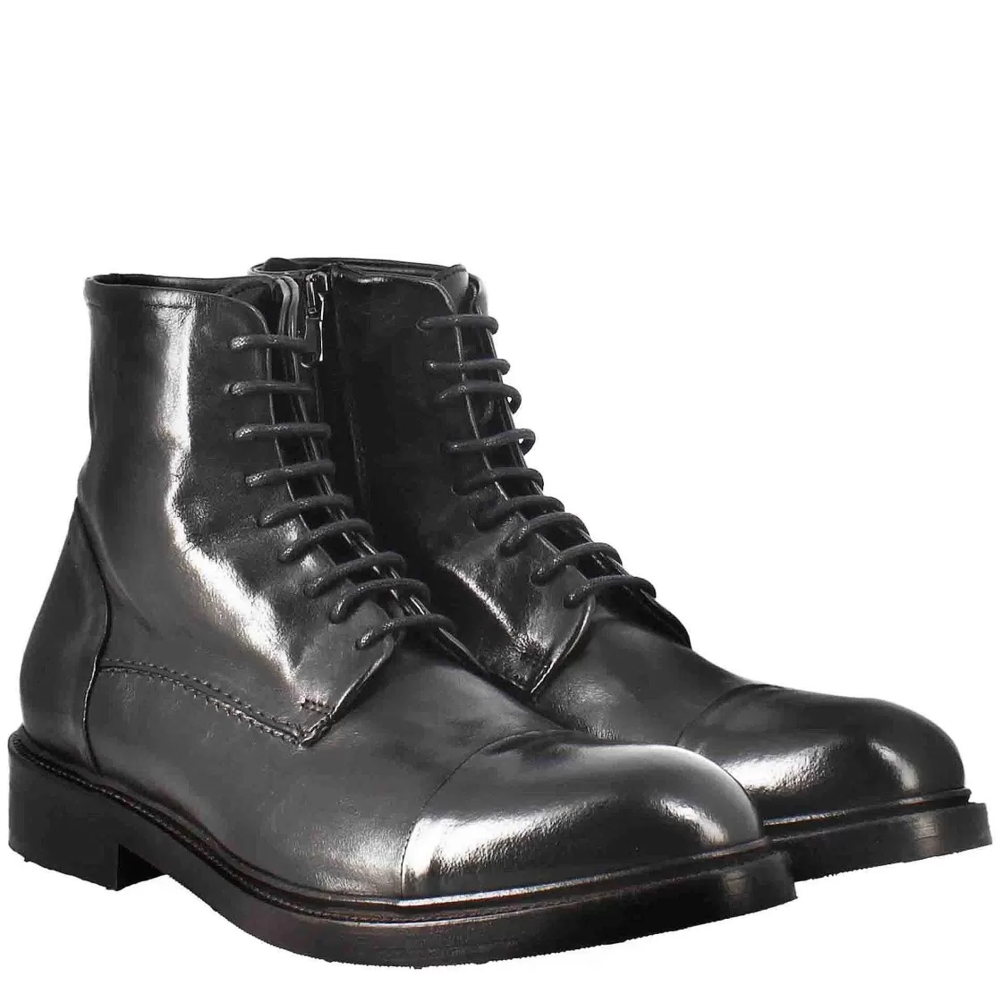Leonardo Men'S High Diver Amphibian Boot In Black Washed Leather Best Sale