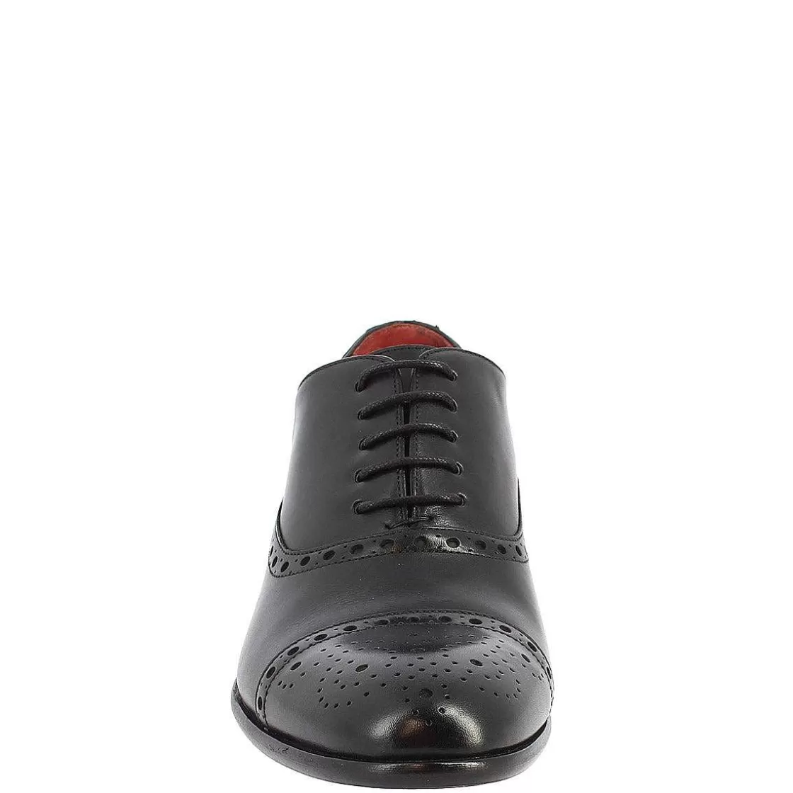 Leonardo Men'S Lace-Up Shoes Handmade In Black Leather Clearance