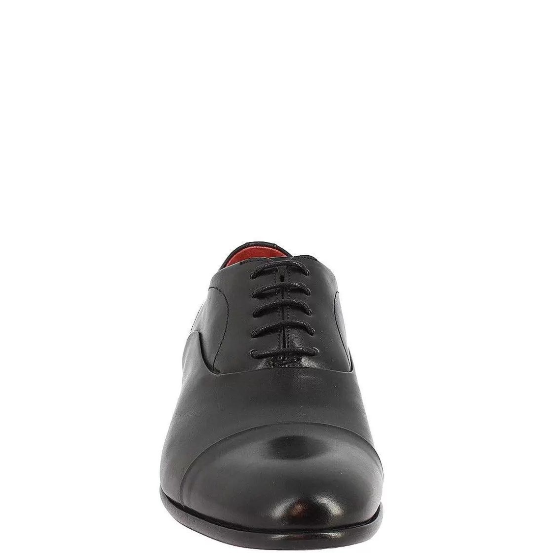 Leonardo Men'S Lace-Up Shoes Handmade In Black Leather Calfskin Fashion