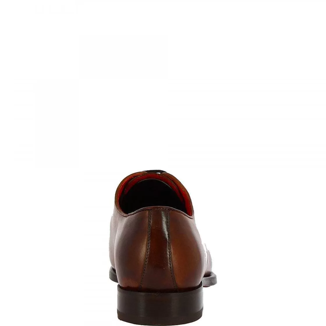 Leonardo Men'S Oxford Shoes Handmade In Brandy Delave Calfskin Clearance