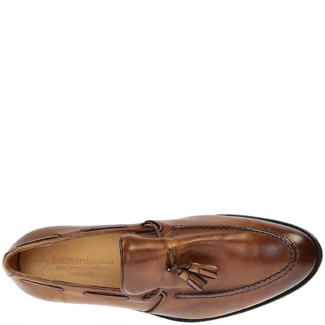 Leonardo Men'S Tassel Loafers In Tan Leather Shop
