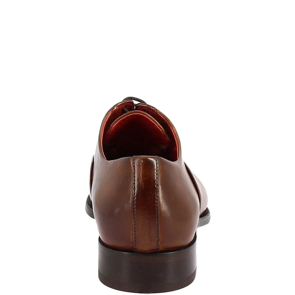 Leonardo Oxford Shoes With Toe Cap In Brandy-Colored Leather Clearance