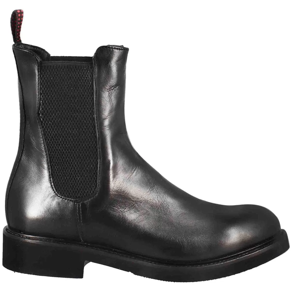Leonardo Paupa Women'S Chelsea Boot In Black Washed Leather Flash Sale