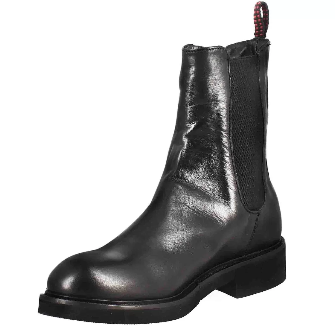 Leonardo Paupa Women'S Chelsea Boot In Black Washed Leather Flash Sale