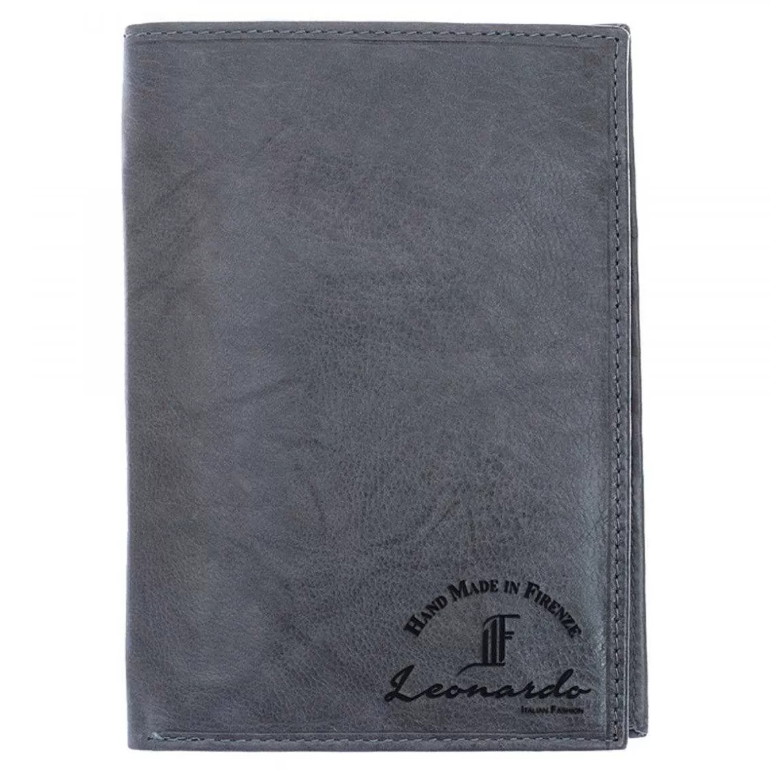 Leonardo Sauvage Men'S Wallet In Blue Calf Leather For Banknote Cards And Side Flap Fashion