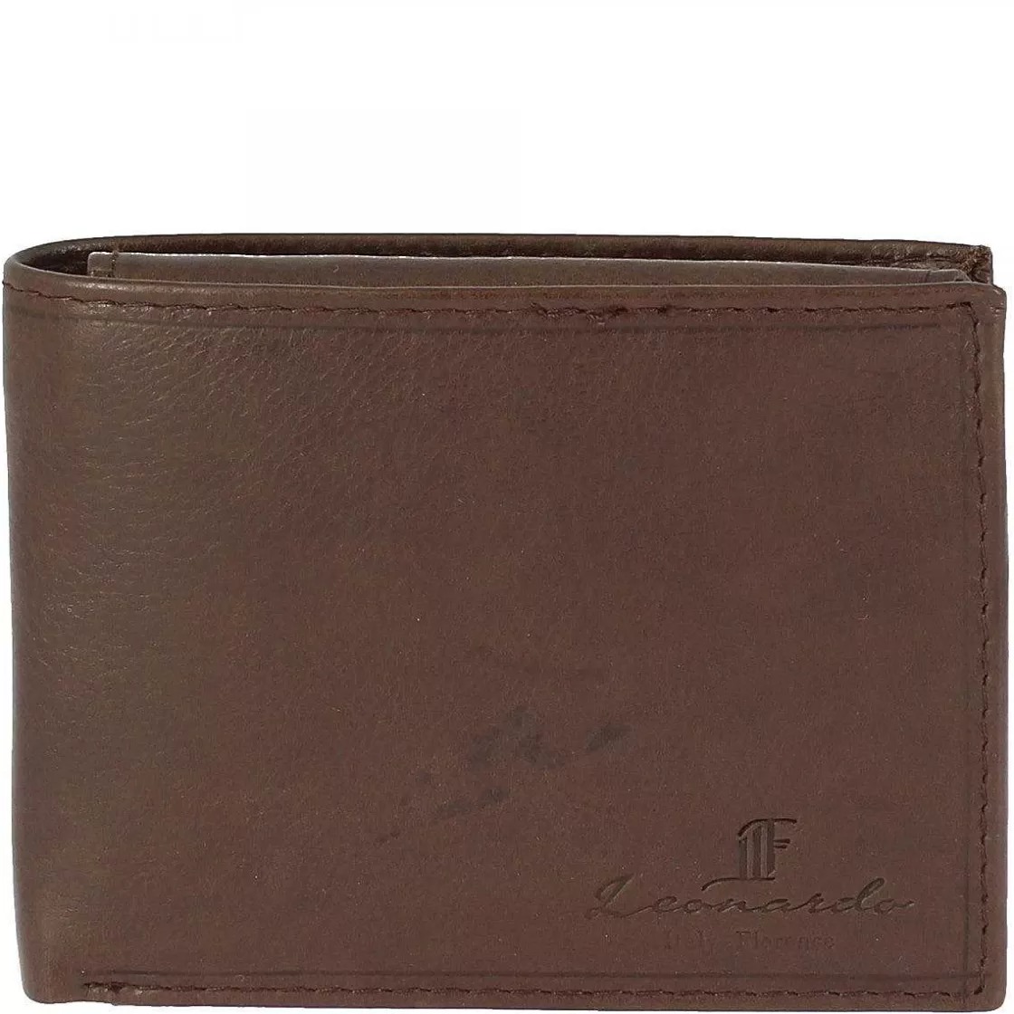 Leonardo Sauvage Men'S Wallet In Calfskin, Banknote Card Holder, Side Pockets Cheap