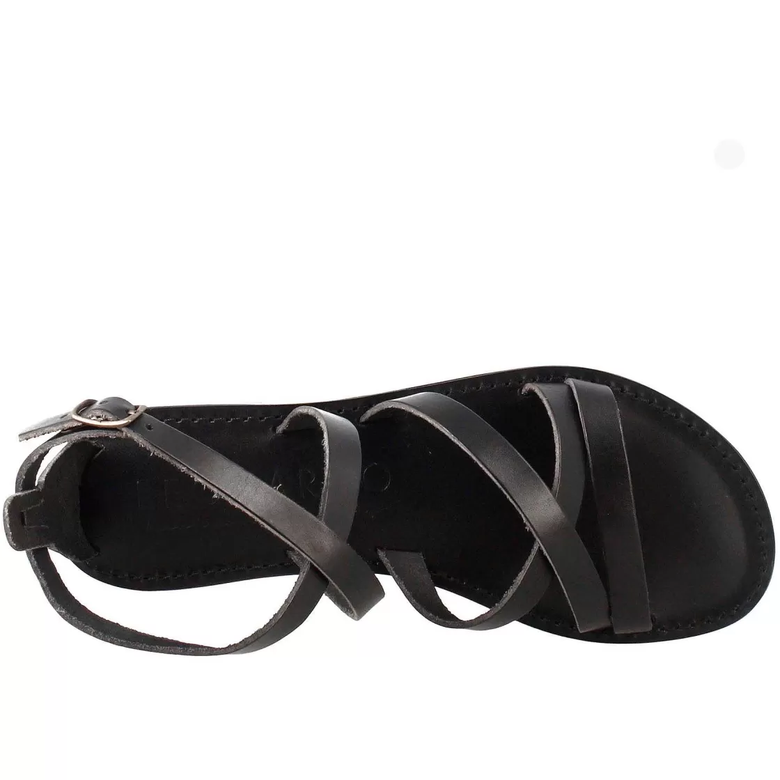 Leonardo Sinfonia Women'S Sandals In Ancient Roman Style In Black Leather Best