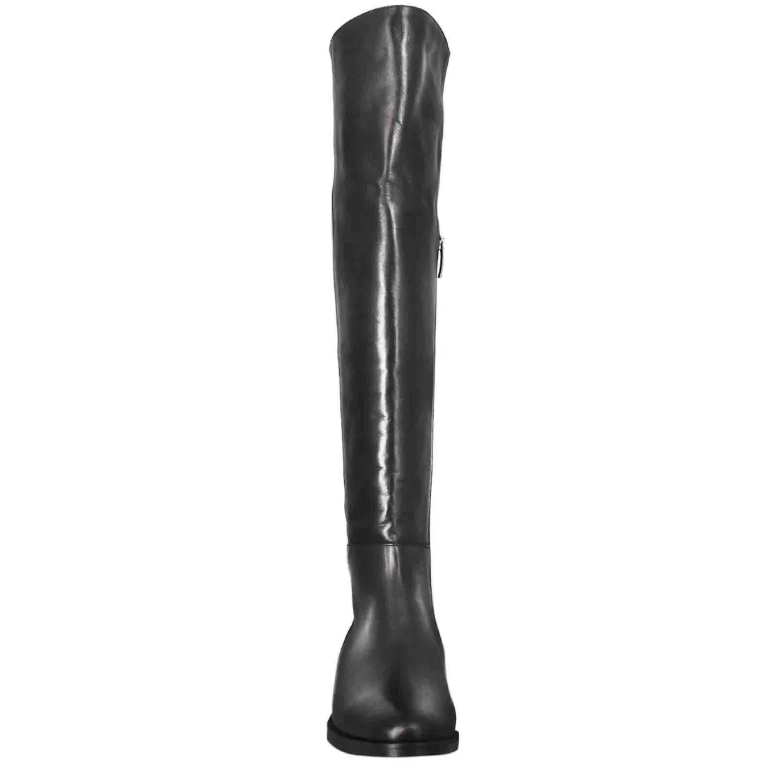 Leonardo Smooth Women'S Over-The-Knee Boots With Low Heel In Black Leather Cheap