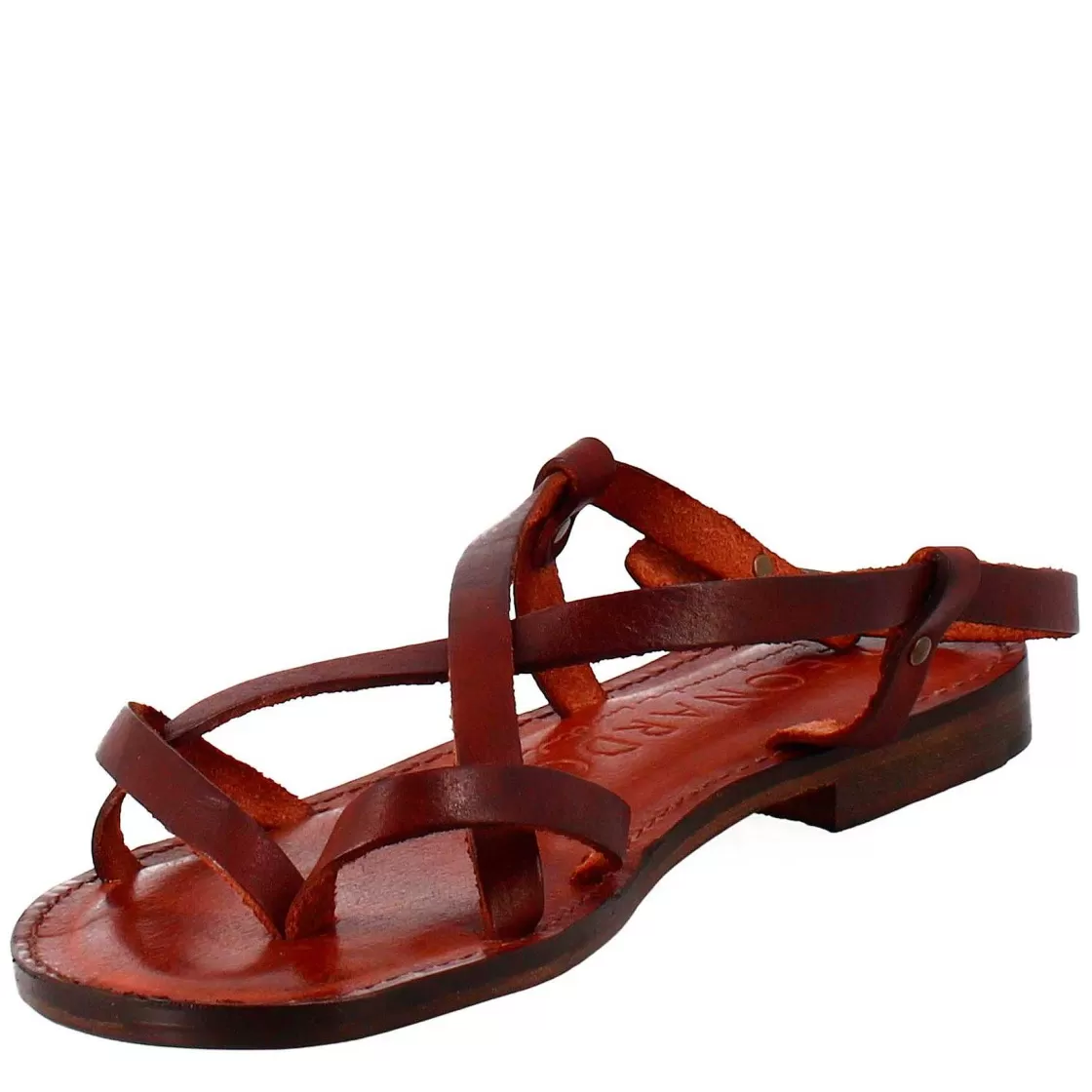 Leonardo Solace Sandals For Women Ancient Roman Style In Brown Leather Online