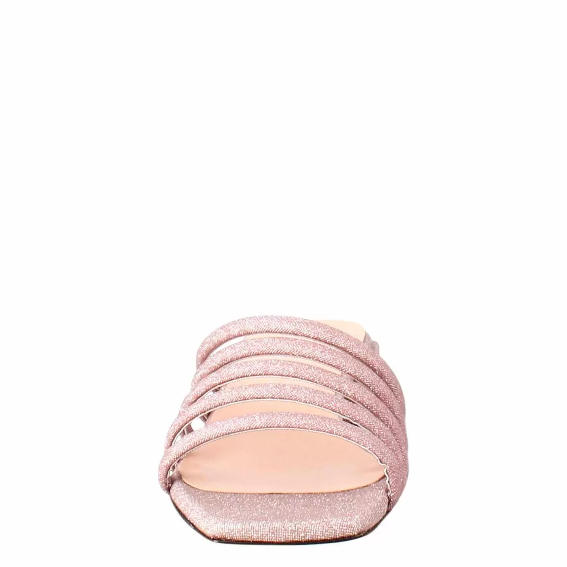 Leonardo Square-Shaped Women'S Sandal In Pink Leather With Glitter Flash Sale