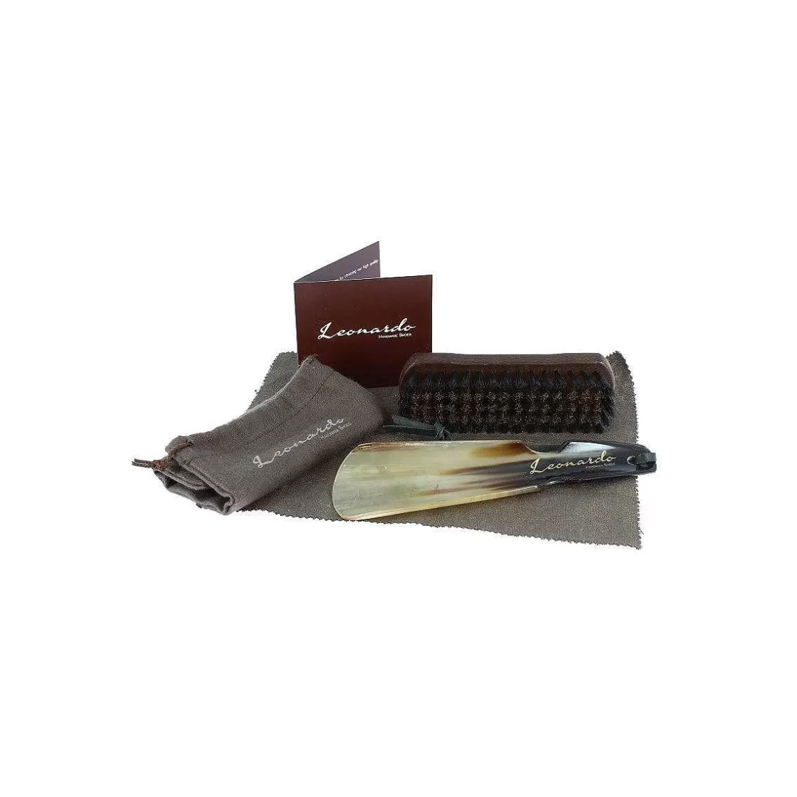 Leonardo Suede Leather Shoe Kit With Shoe Horn And Brush Cheap