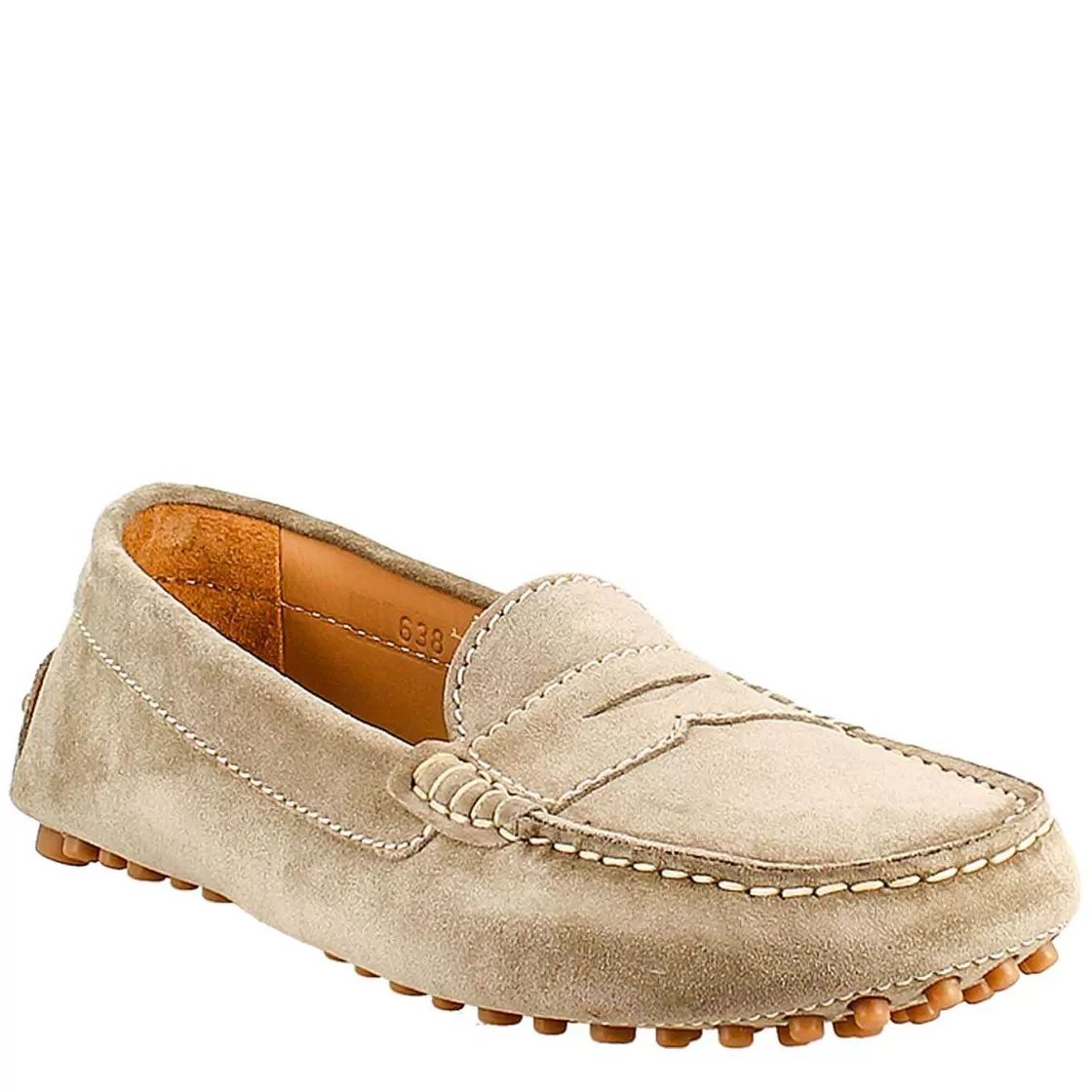 Leonardo Tubular Woman Moccasin In Gray Leather Outlet