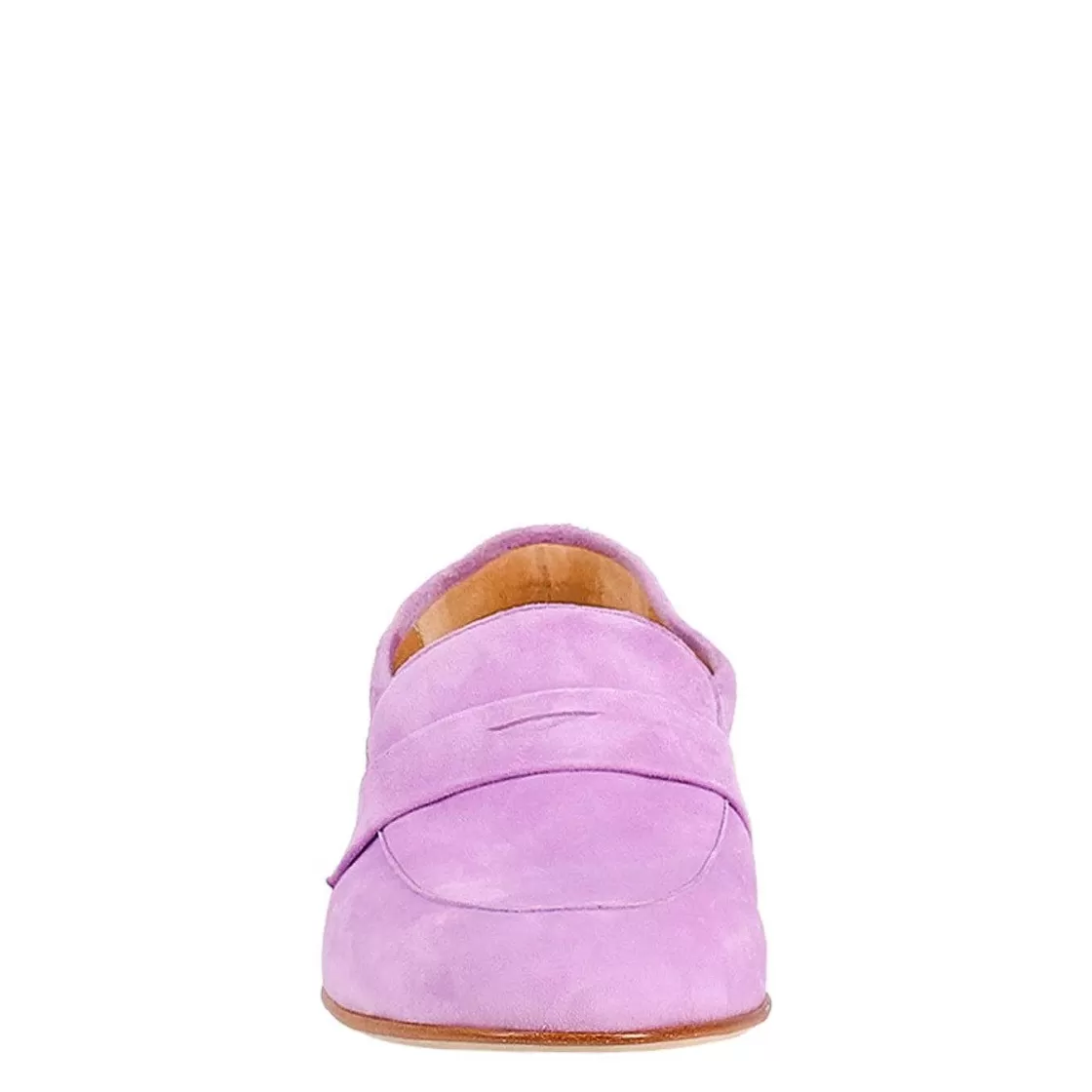 Leonardo Woman'S Bag Moccasin In Lilac Suede Clearance