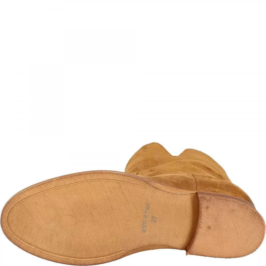 Leonardo Women'S Ankle Boots With Internal Platform Handmade In Tan Suede Leather Best