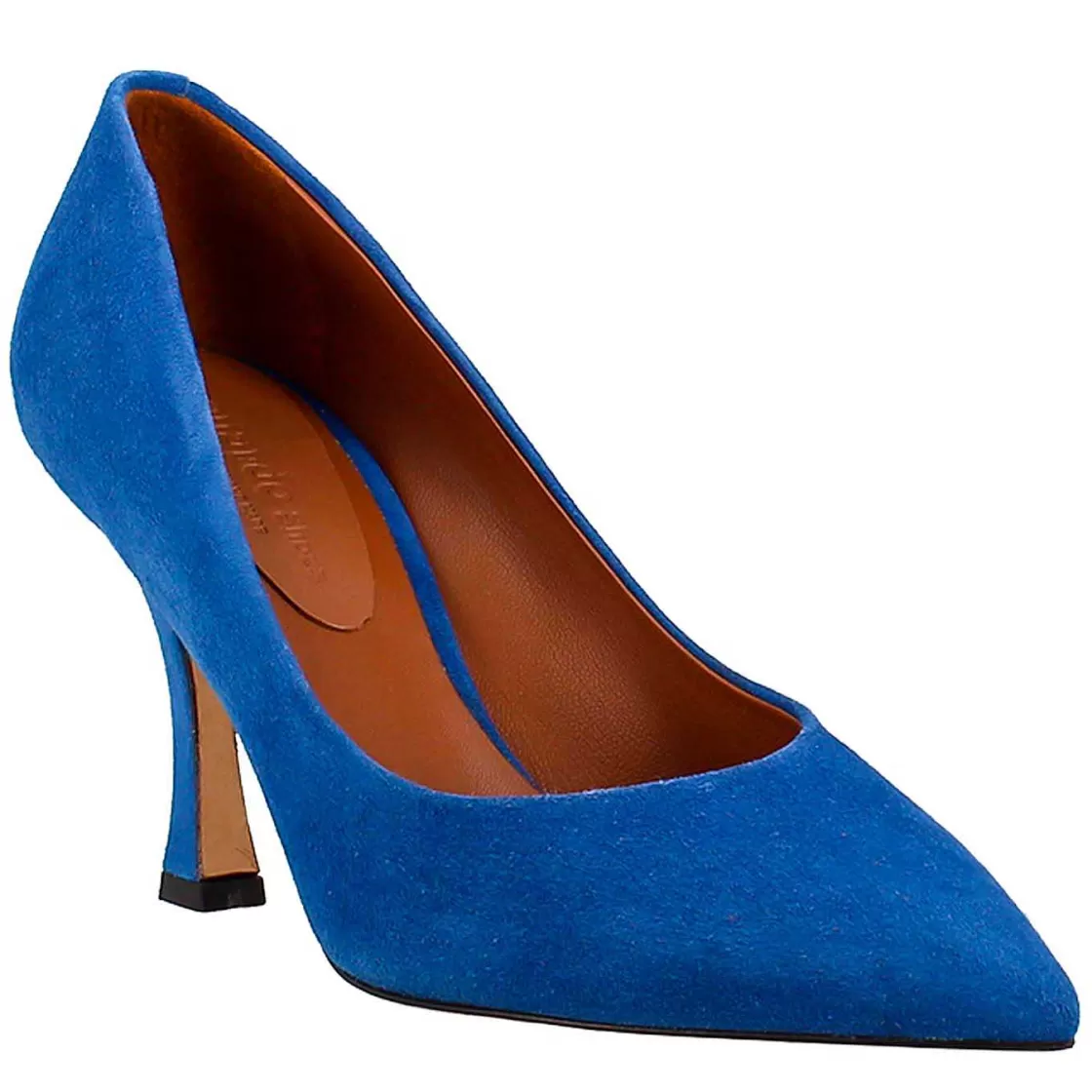 Leonardo Women'S Decollete In Light Blue Suede With Pointed Toe Best Sale