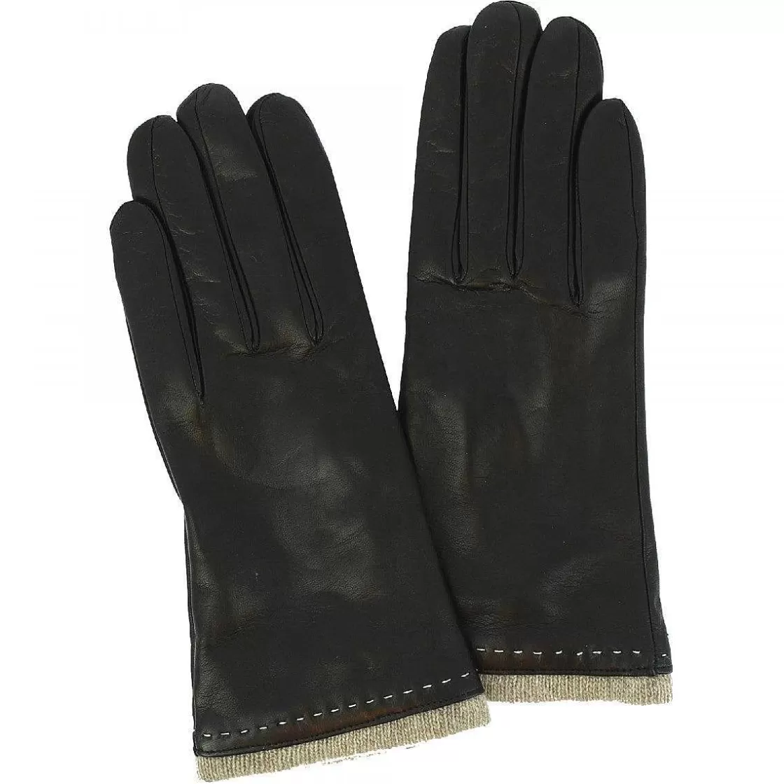 Leonardo Women'S Handmade Decorated Gloves In Black Nappa Leather Shop