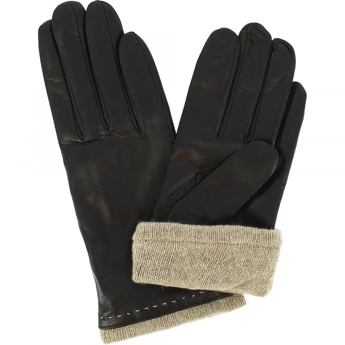 Leonardo Women'S Handmade Decorated Gloves In Black Nappa Leather Shop