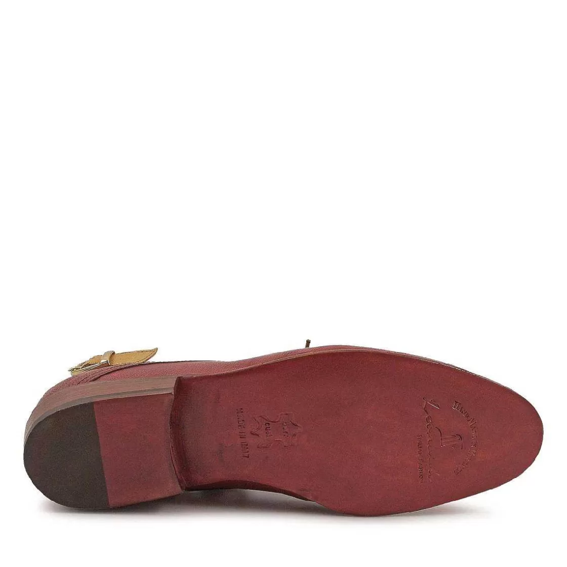 Leonardo Women'S Handmade Derby Shoes In Red Leather Best