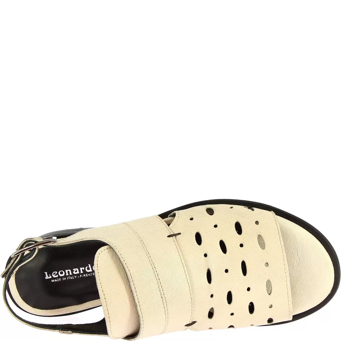 Leonardo Women'S Handmade Flat Sandals In White Calf Leather With Buckle Best