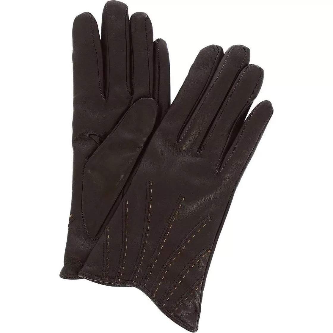 Leonardo Women'S Handmade Gloves In Dark Brown Nappa Lined In Cashmere Best