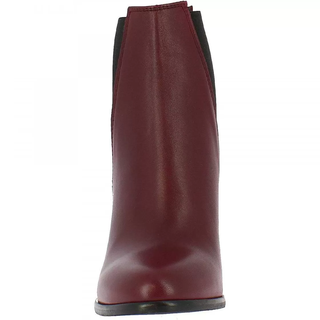 Leonardo Women'S Handmade Heeled Ankle Boots In Burgundy Calf Leather Hot