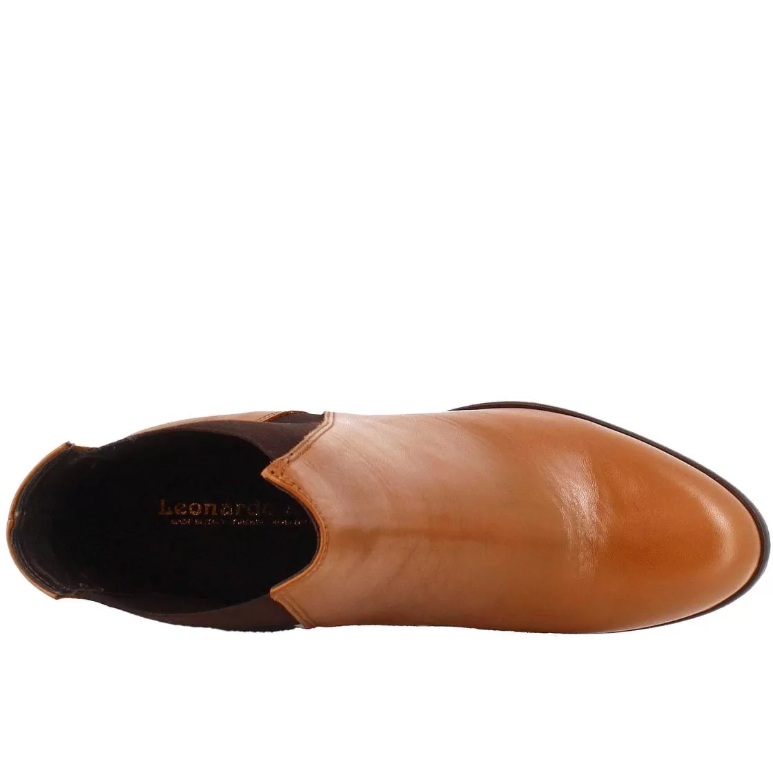 Leonardo Women'S Handmade Heeled Ankle Boots In Tan Calf Leather Best
