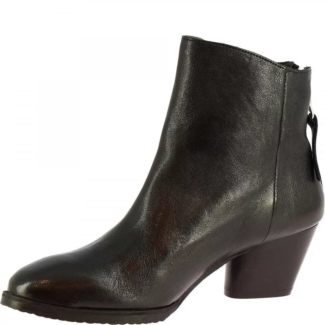 Leonardo Women'S Handmade Heels Ankle Boots In Black Calf Leather Cheap
