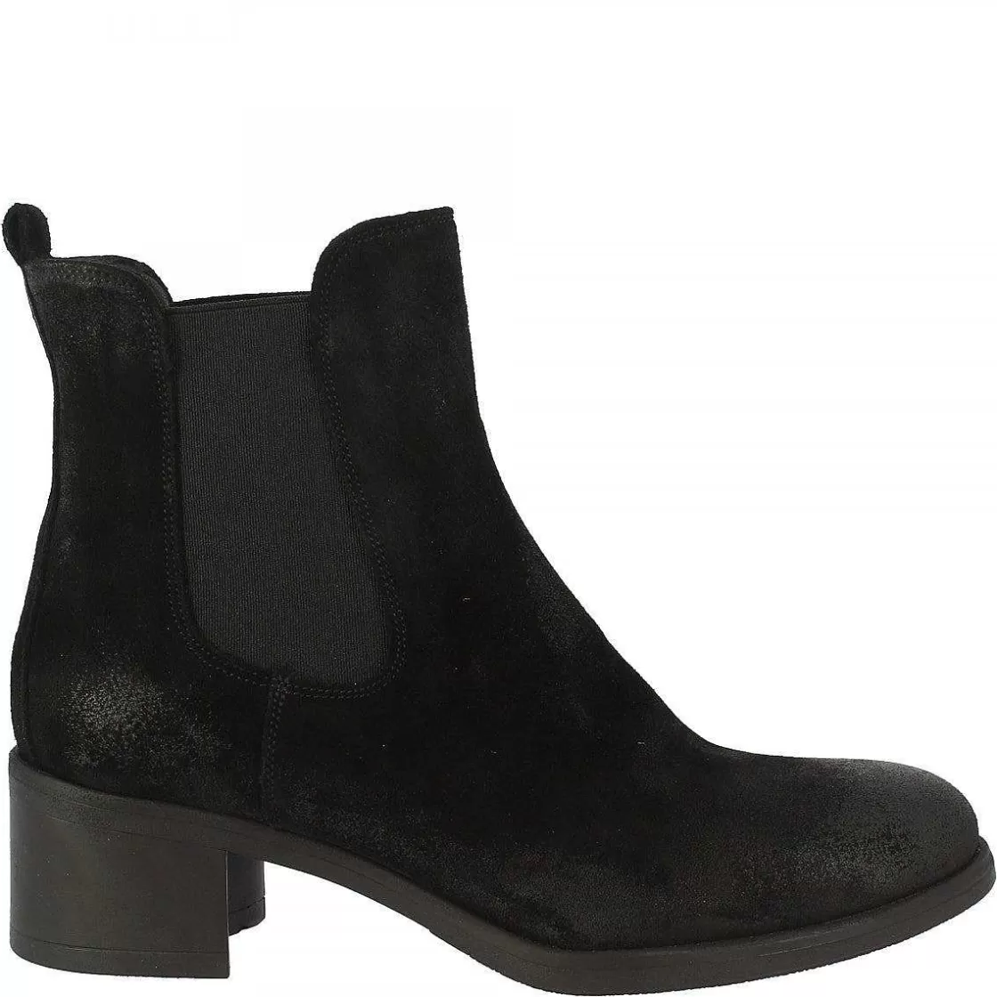Leonardo Women'S Handmade Heels Ankle Boots In Black Suede Leather Store