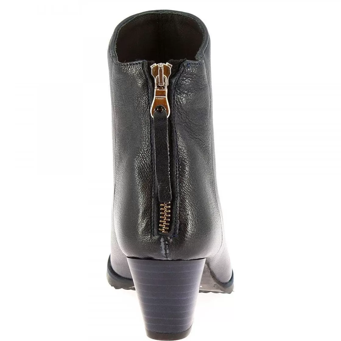 Leonardo Women'S Handmade Heels Ankle Boots In Blue Calf Leather With Zipper Sale