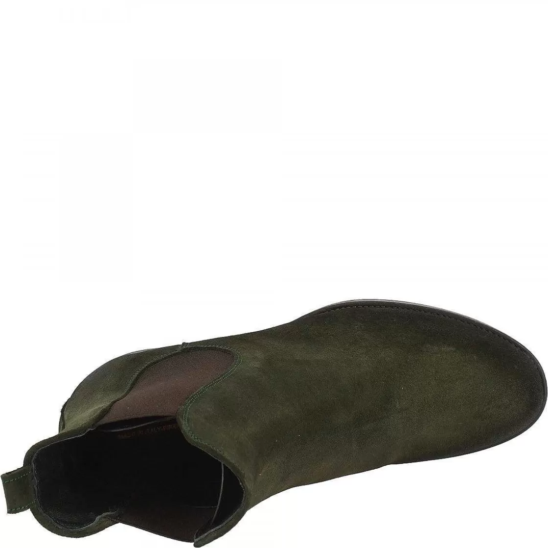 Leonardo Women'S Handmade Heels Ankle Boots In Green Suede Leather Discount