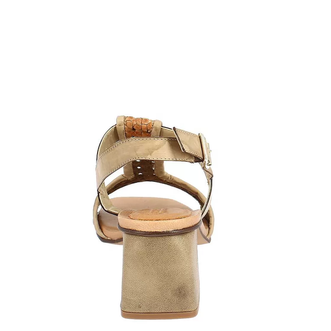 Leonardo Women'S Handmade Slingback Sandals In Beige Leather. Flash Sale