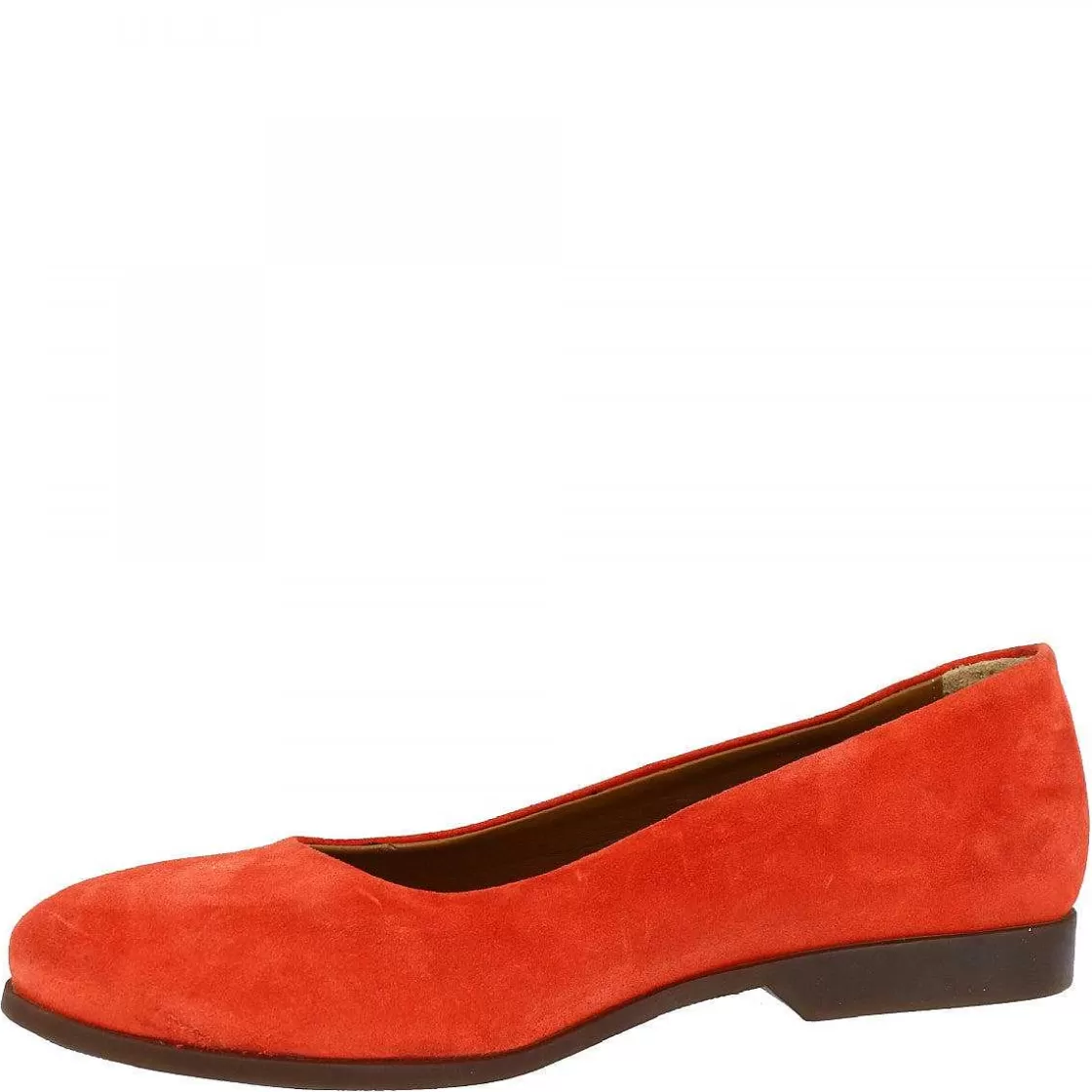 Leonardo Women'S Handmade Slip-On Ballet Flats In Red Suede Leather Best Sale