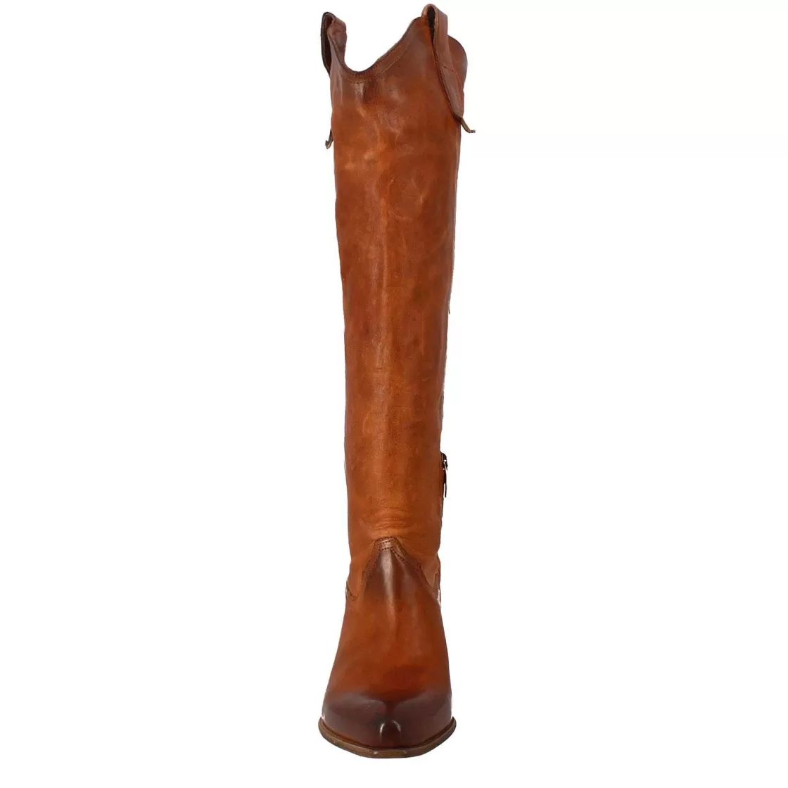 Leonardo Women'S Handmade Texan High Boots In Tan Leather With Zip Online