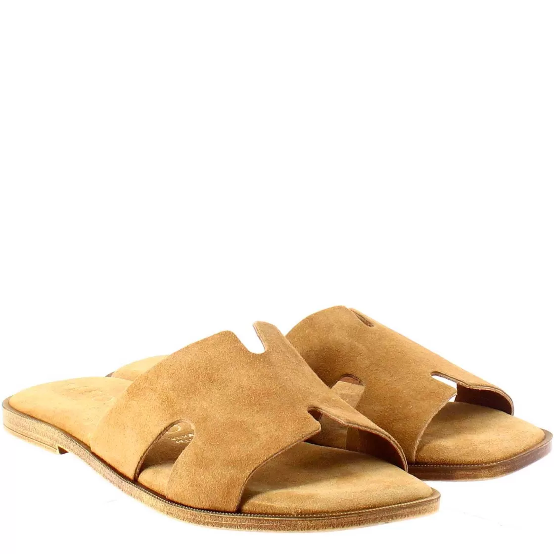 Leonardo Women'S H-Shaped Sandals In Brown Suede Cheap