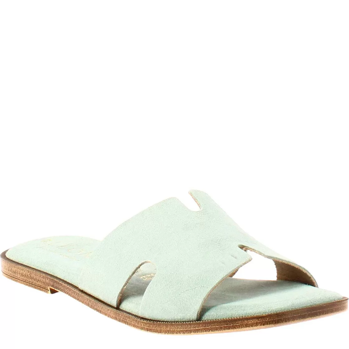 Leonardo Women'S H-Shaped Sandals In Green Suede Leather Hot