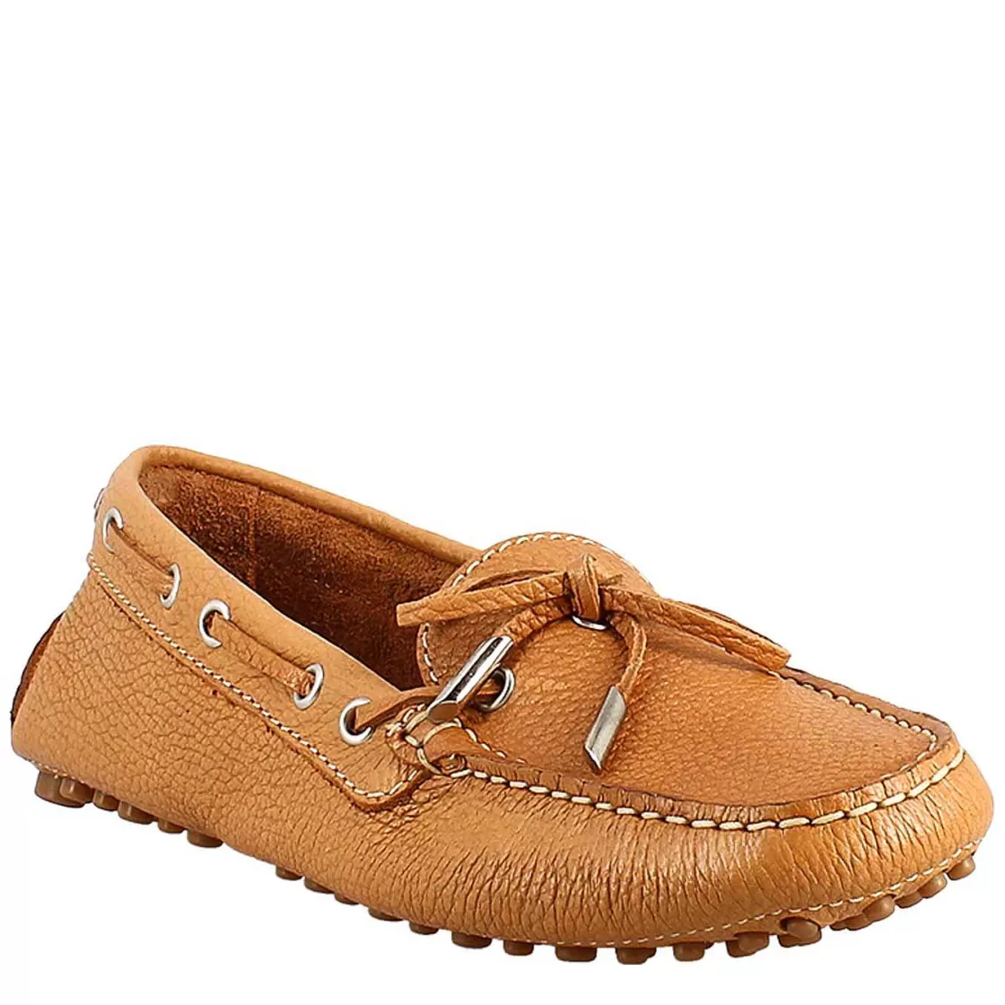 Leonardo Women'S Moccasin With Laces In Brown Leather Clearance