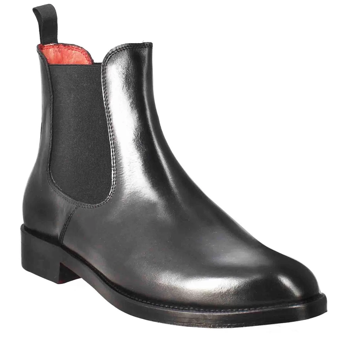 Leonardo Women'S Smooth Chelsea Boot In Black Leather Cheap
