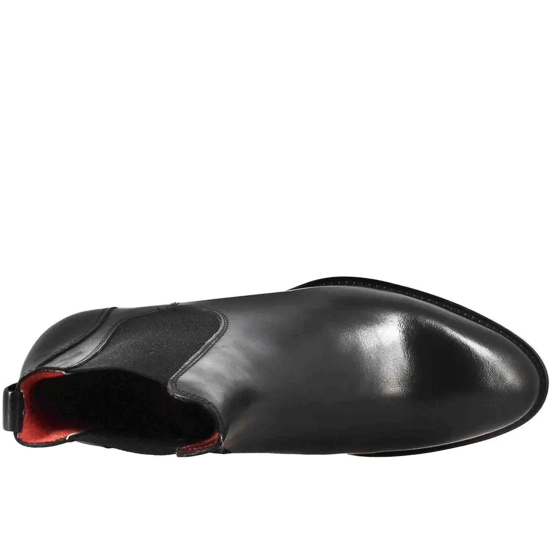 Leonardo Women'S Smooth Chelsea Boot With Medium Heel In Black Leather Cheap