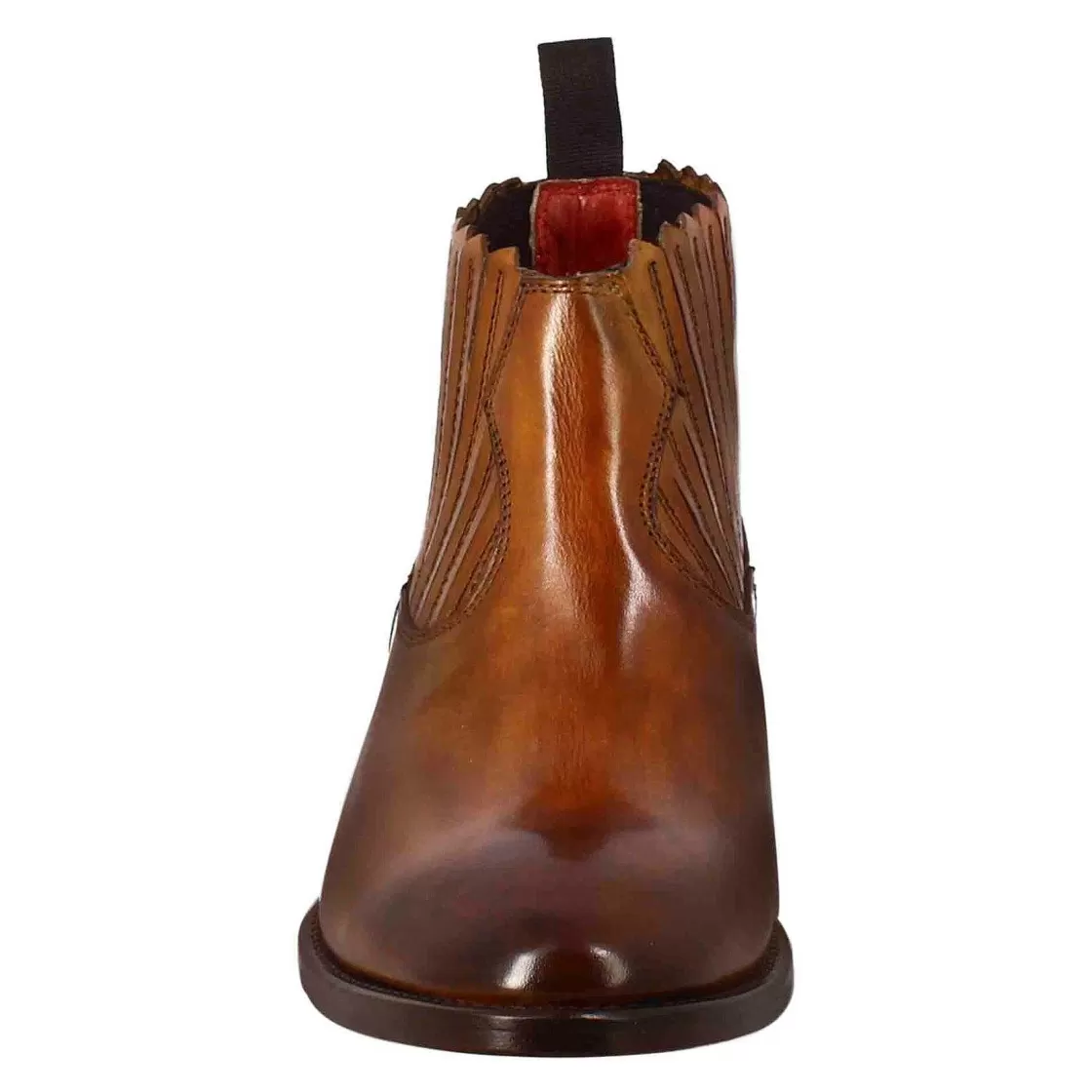Leonardo Women'S Smooth Chelsea Boot With Medium Heel In Light Brown Leather Best Sale
