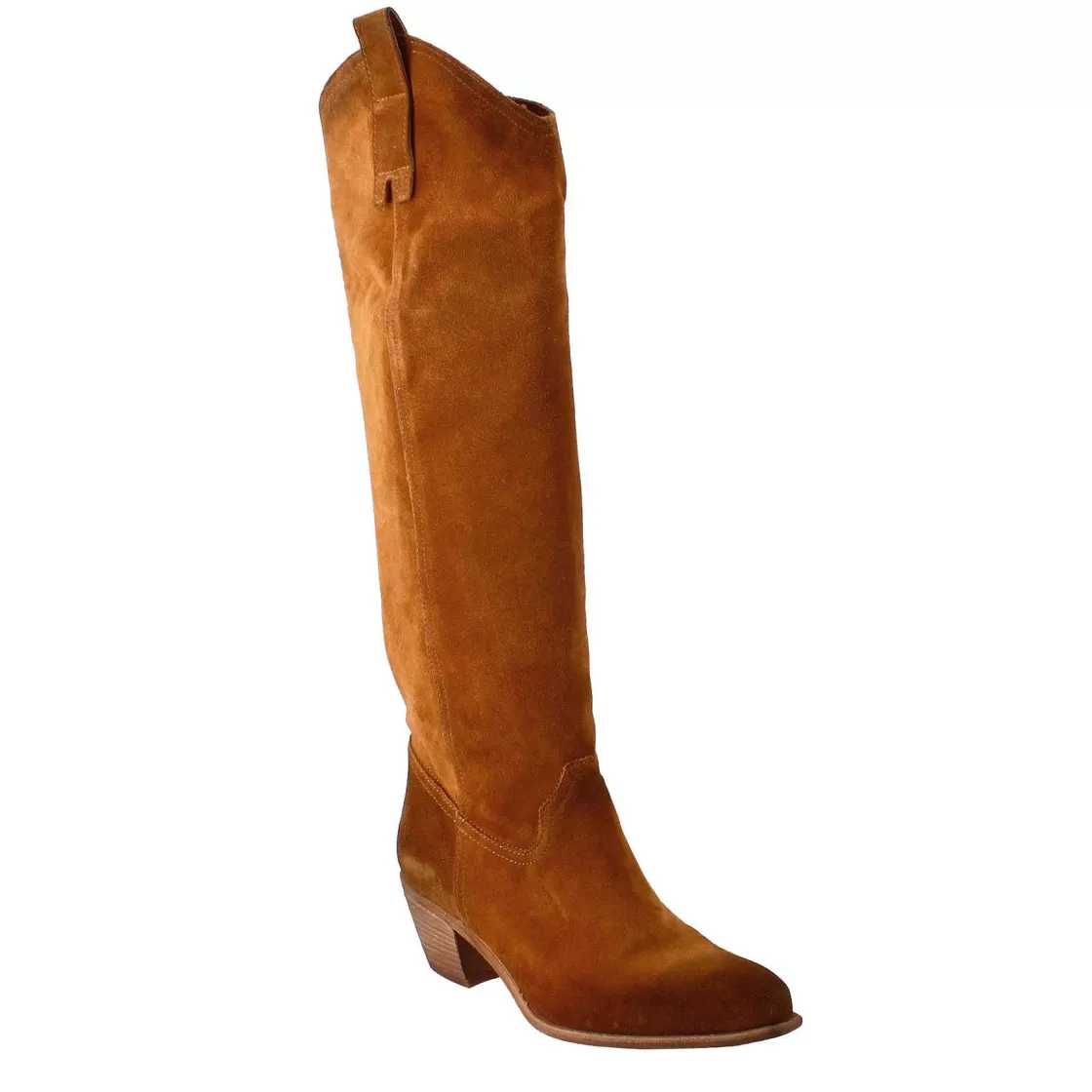 Leonardo Women'S Texan Boots Unlined In Brown Suede. Hot